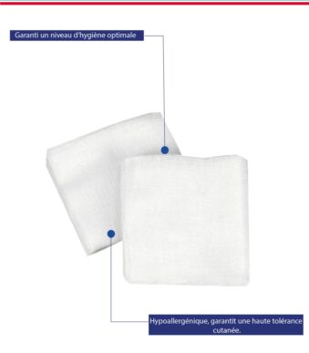 Compresses stériles de gaze hydrophile