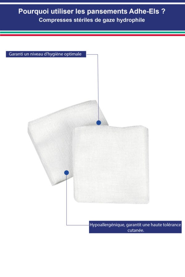 Compresses stériles de gaze hydrophile