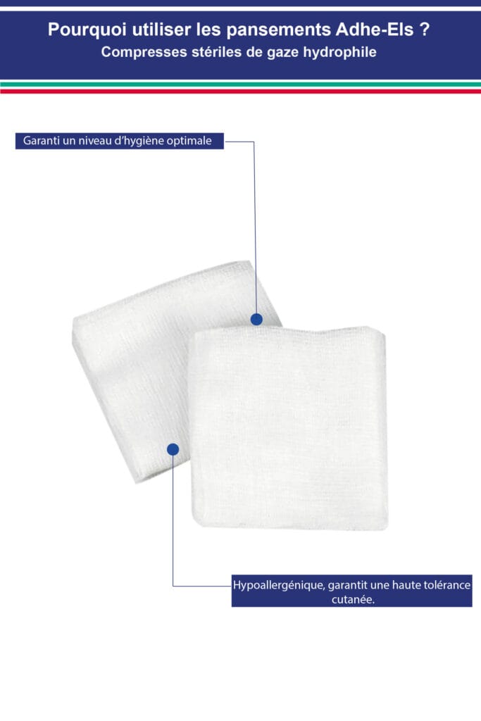 Compresses stériles de gaze hydrophile