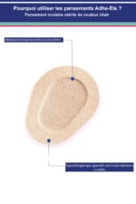 Pansement oculaire stérile de couleur chair