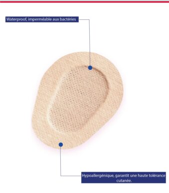 Pansement oculaire stérile de couleur chair