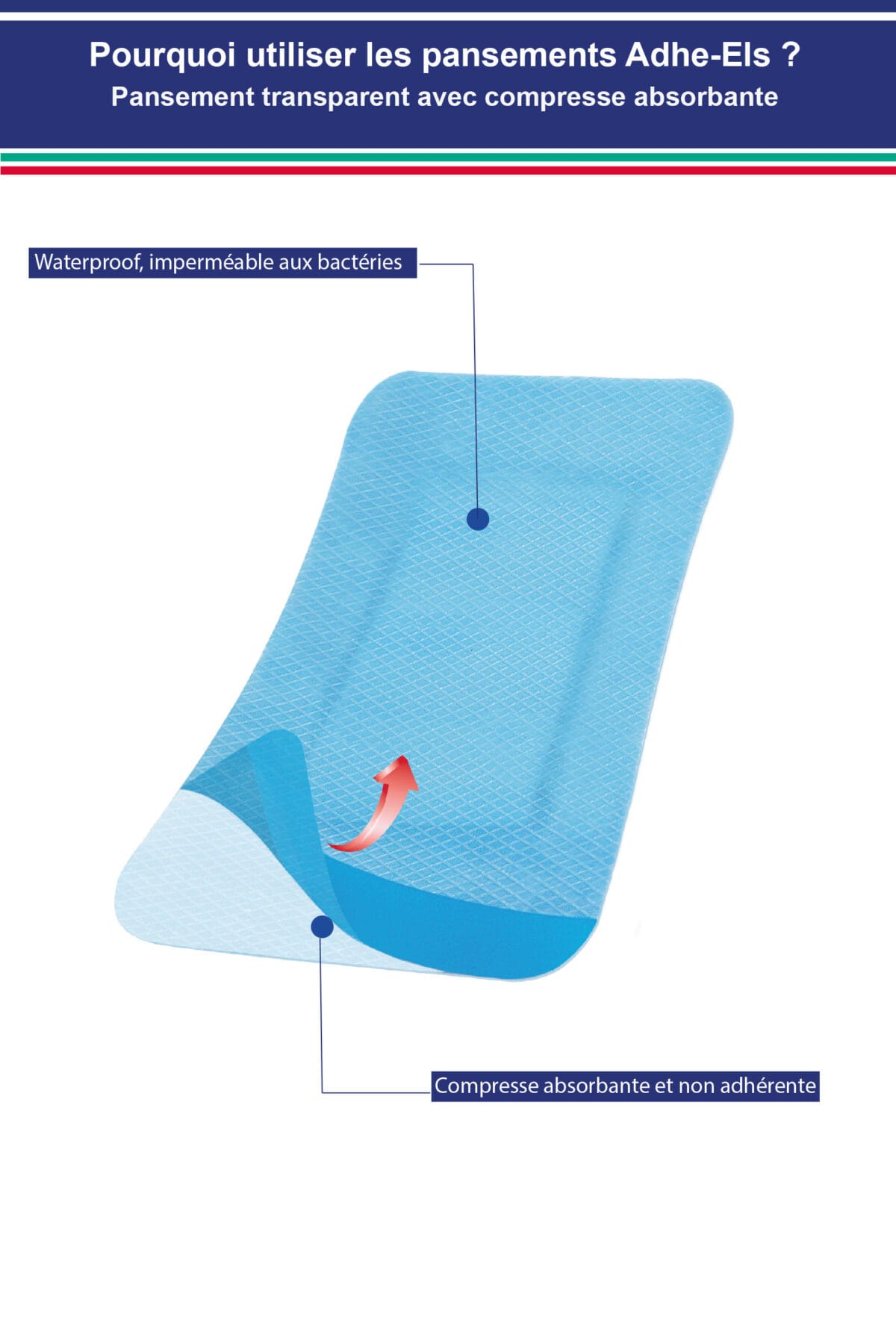 Pansement transparent avec compresse absorbante