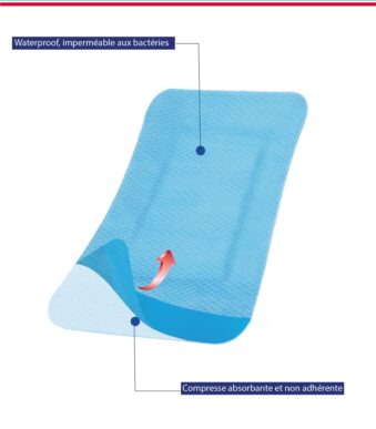 Pansement transparent avec compresse absorbante